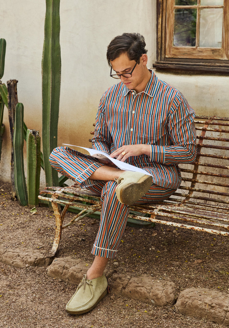 Henry Pajama Set in Woodblock Stripe